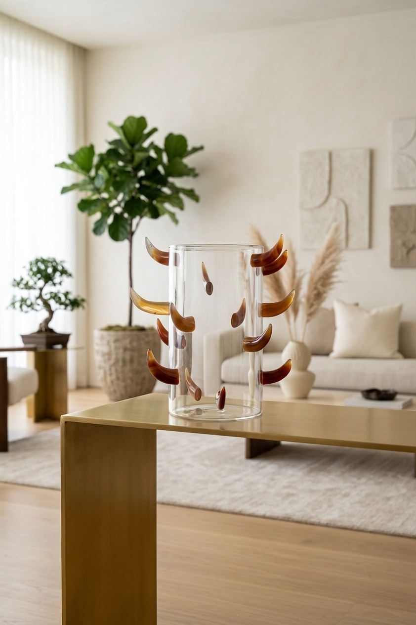 Agate Horn Sculptural Vase