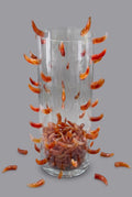 Jarrón escultórico de cristal con 46 incrustaciones de ágata Cornalina.